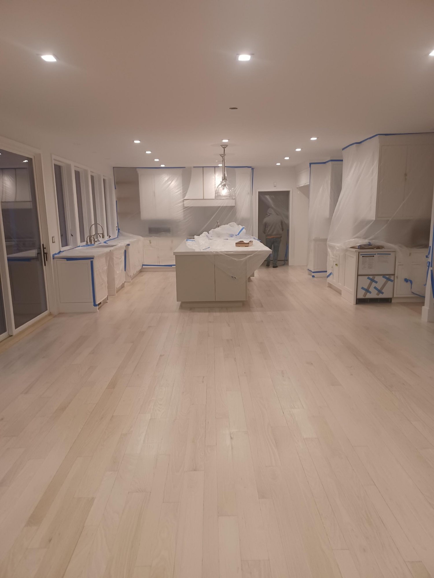 Kitchen hardwood floor installation light maple